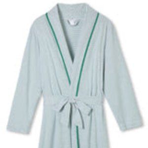 LAKE Pajamas Pima cotton robe in classic green, sz M